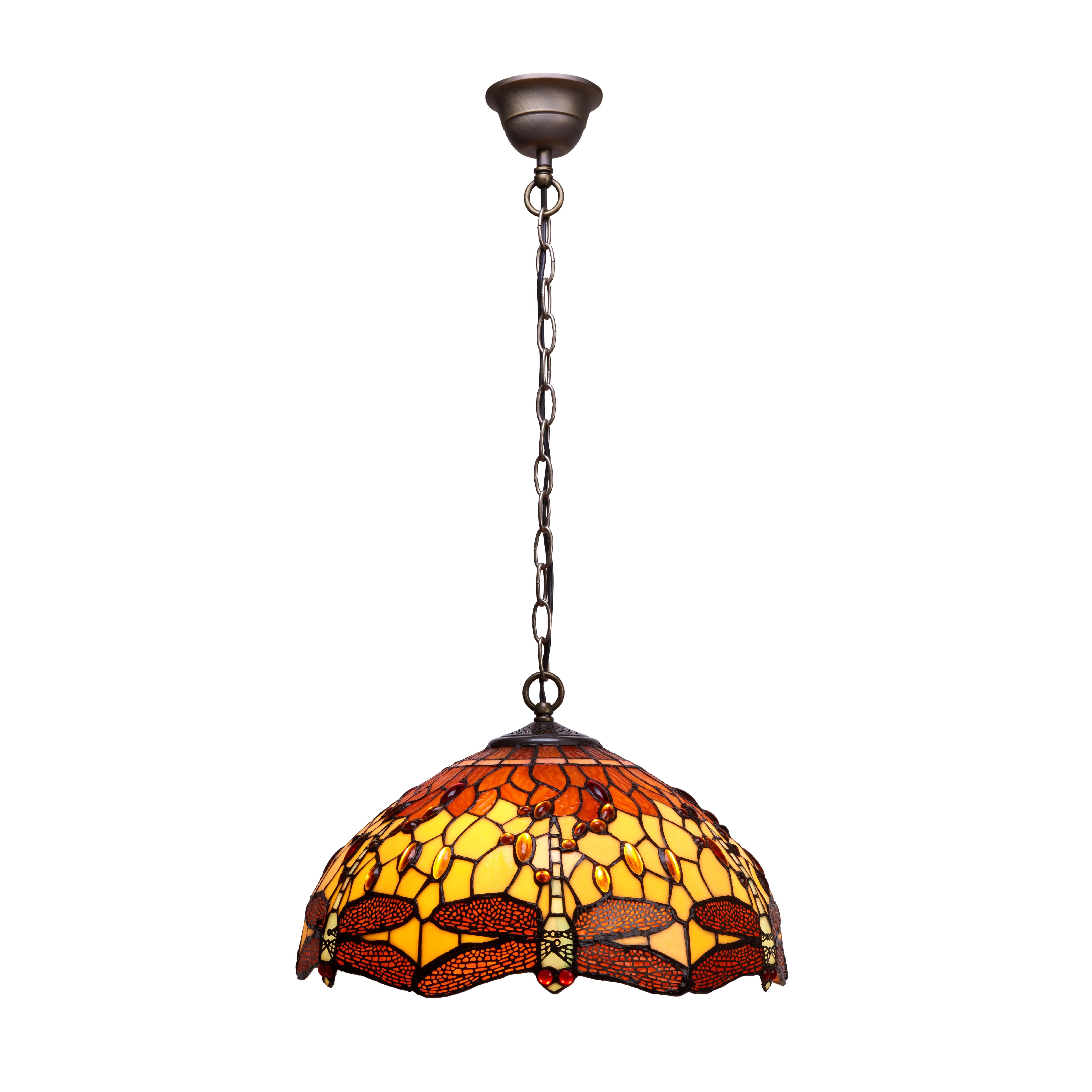 Colgante de techo mayor diámetro 40cm con cadena Serie Belle Amber FIJALO LG232199