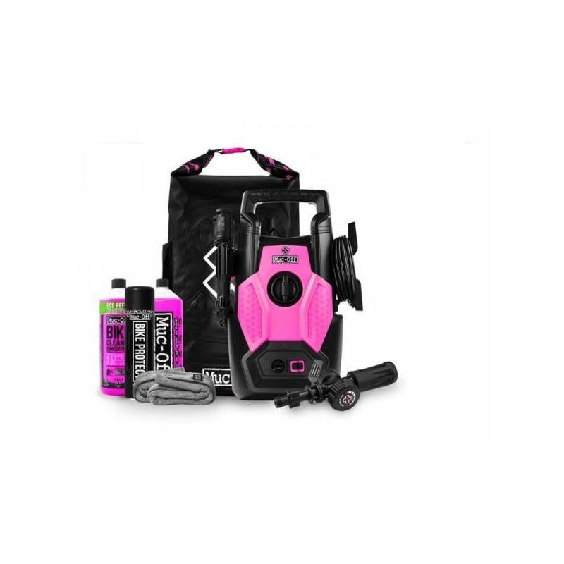 Muc-Off - Kit Máquina Hidrolimpiadora a Presión 70 bar con Lanza de Espuma de Nieve, Bolsa Impermeable de 30 L y 5 Productos de Limpieza para Bicicletas, Ideal para Lavado Profesional en Garaje o Taller