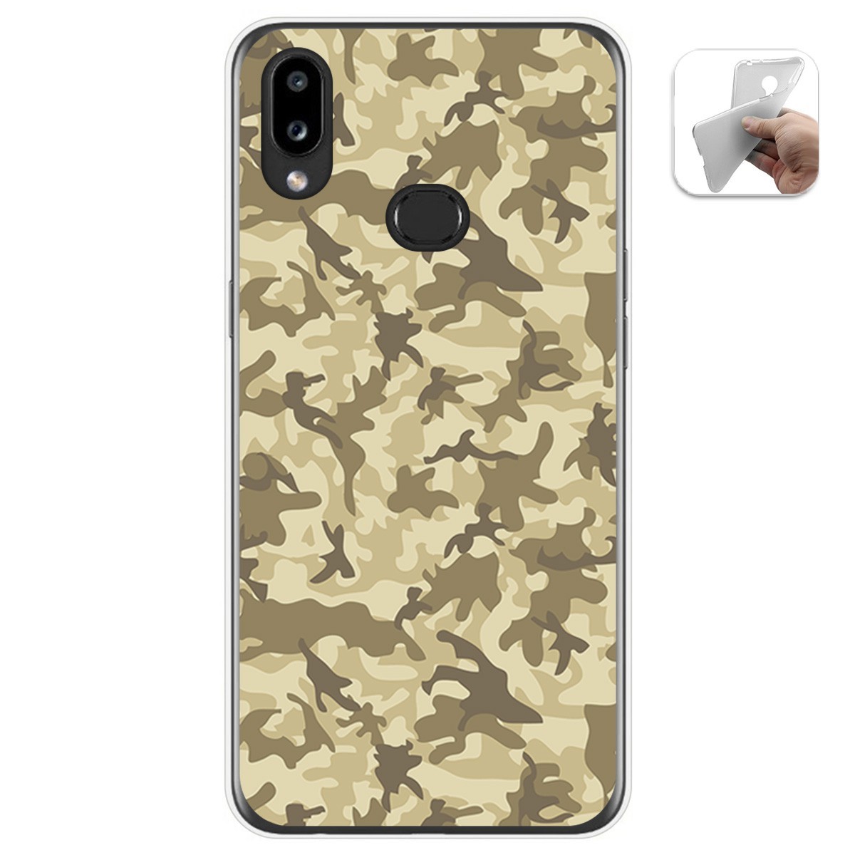 Tumundosmartphone Funda Gel Tpu para Samsung Galaxy A10s diseño Sand Camuflaje Dibujos