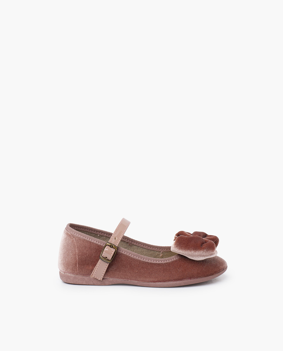 Pisamonas Mercedita terciopelo lazo grande tira charol