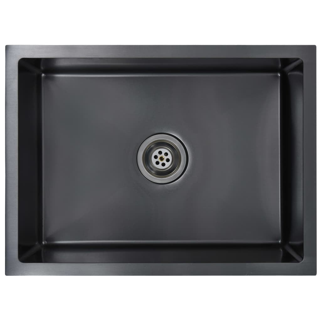vidaXL Fregadero de Cocina Hecho a Mano Acero Inoxidable Comedor Pila Color Negro,  Plateado, y mas