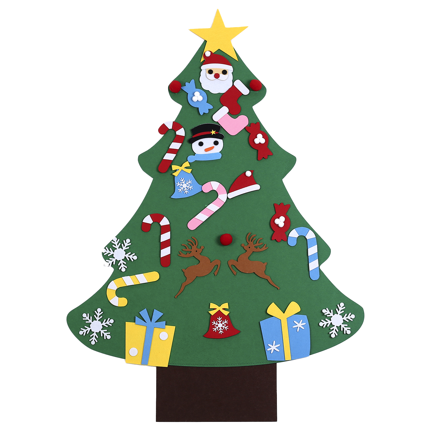 DAM. Arbol de Navidad Felpa Con adornos para pared de aprox 1 Mtr. 70x1x95cm