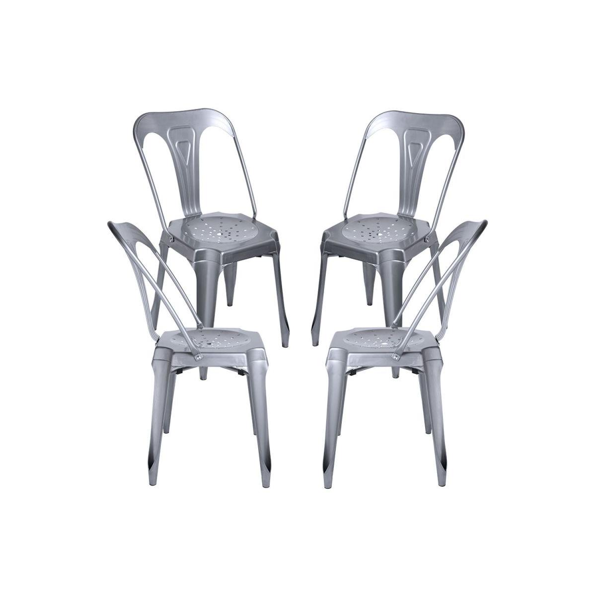 Regalos Miguel - Packs Sillas Comedor - Pack 4 Sillas Ulix - Gris metalizado