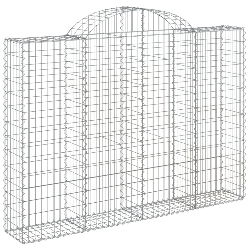 Vidaxl Cesta Gaviones Forma Arco Hierro Galvanizado 200 X 30 X 80/100 Cm