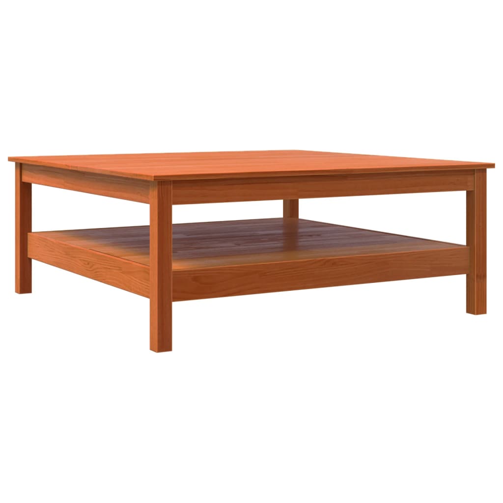 Mesa de Centro Vidaxl de Madera Maciza de Pino Cera 100x100x40 Cm en Color Natural, Blanco, Marrón