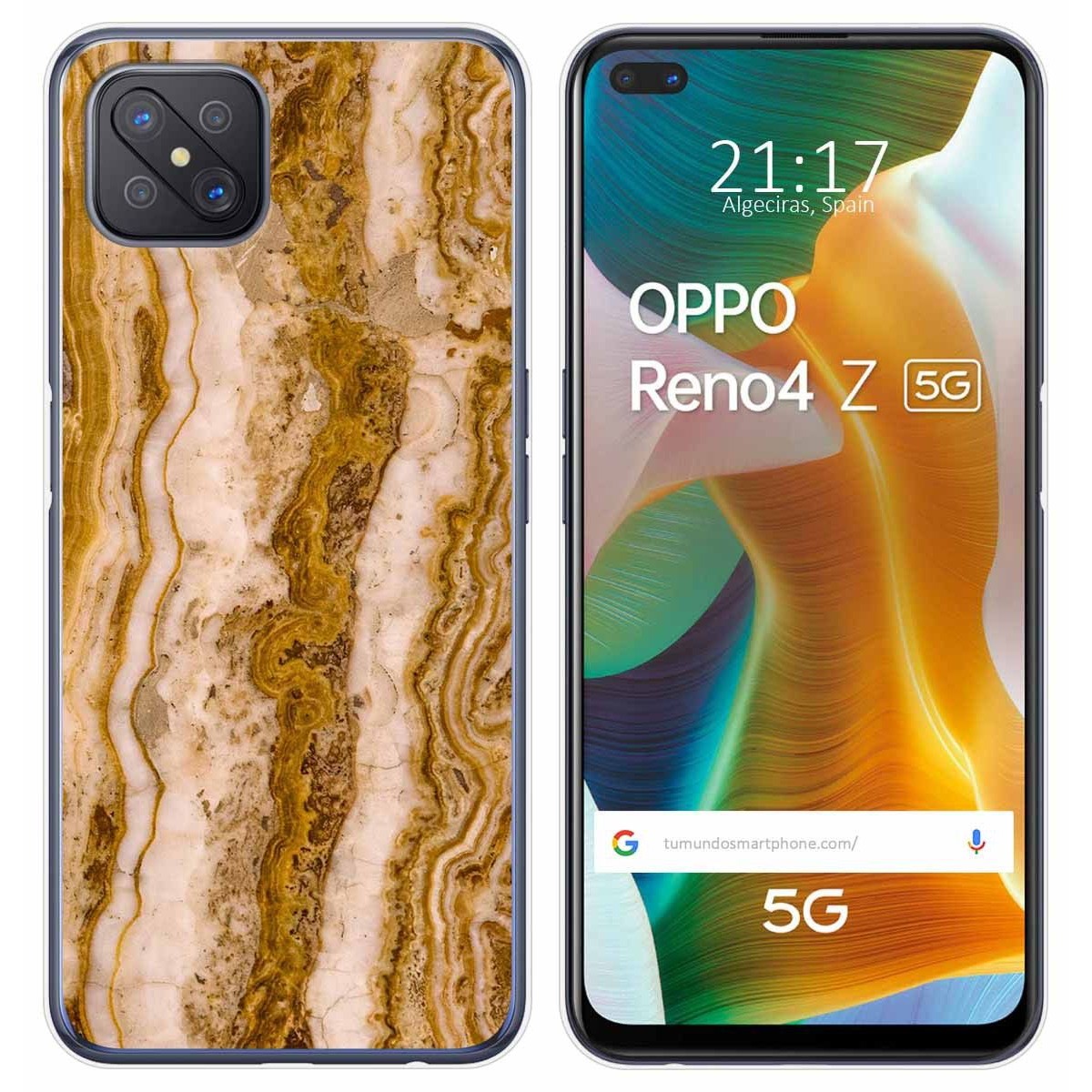 Tumundosmartphone Funda Gel Tpu para Oppo Reno 4Z 5G diseño Mármol 10 Dibujos