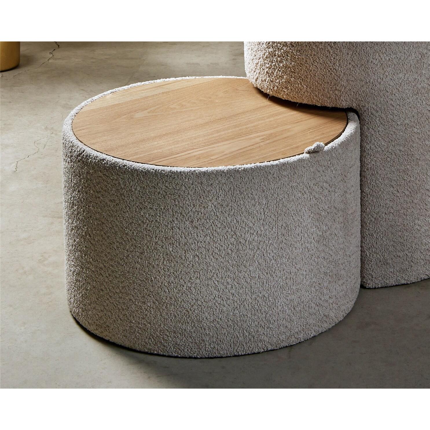 Mesa aux. c/almacenaje rizo suave beige 37 cms. 57dx37 cms. El mejor complemento para tu hogar lo encontrarás aquí.