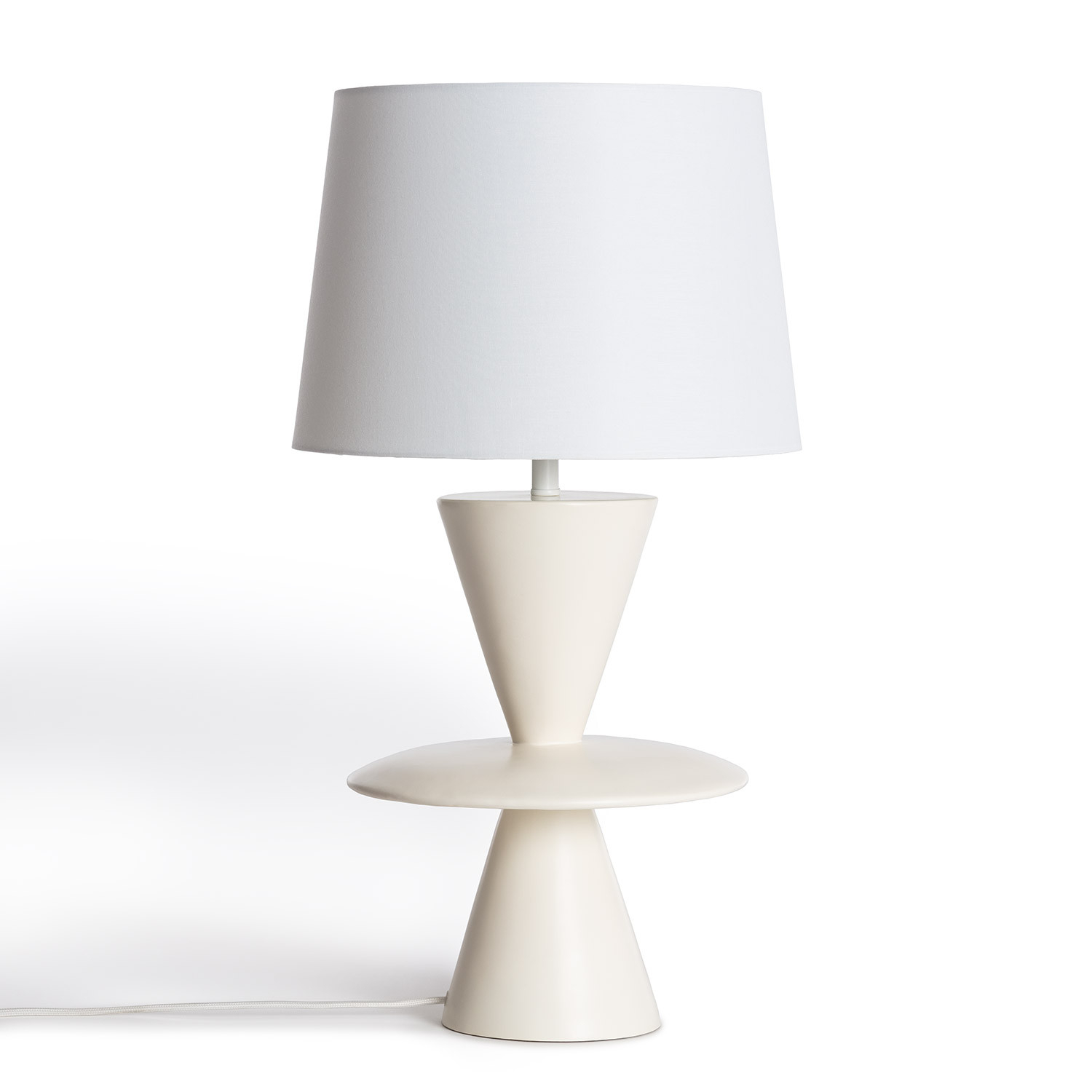 Ledkia Lámpara de Mesa Resina Wismar Blanco Roto