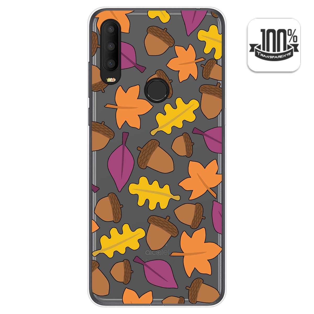 Tumundosmartphone Funda Gel Transparente para Alcatel 3X 2020 diseño Otoño Dibujos