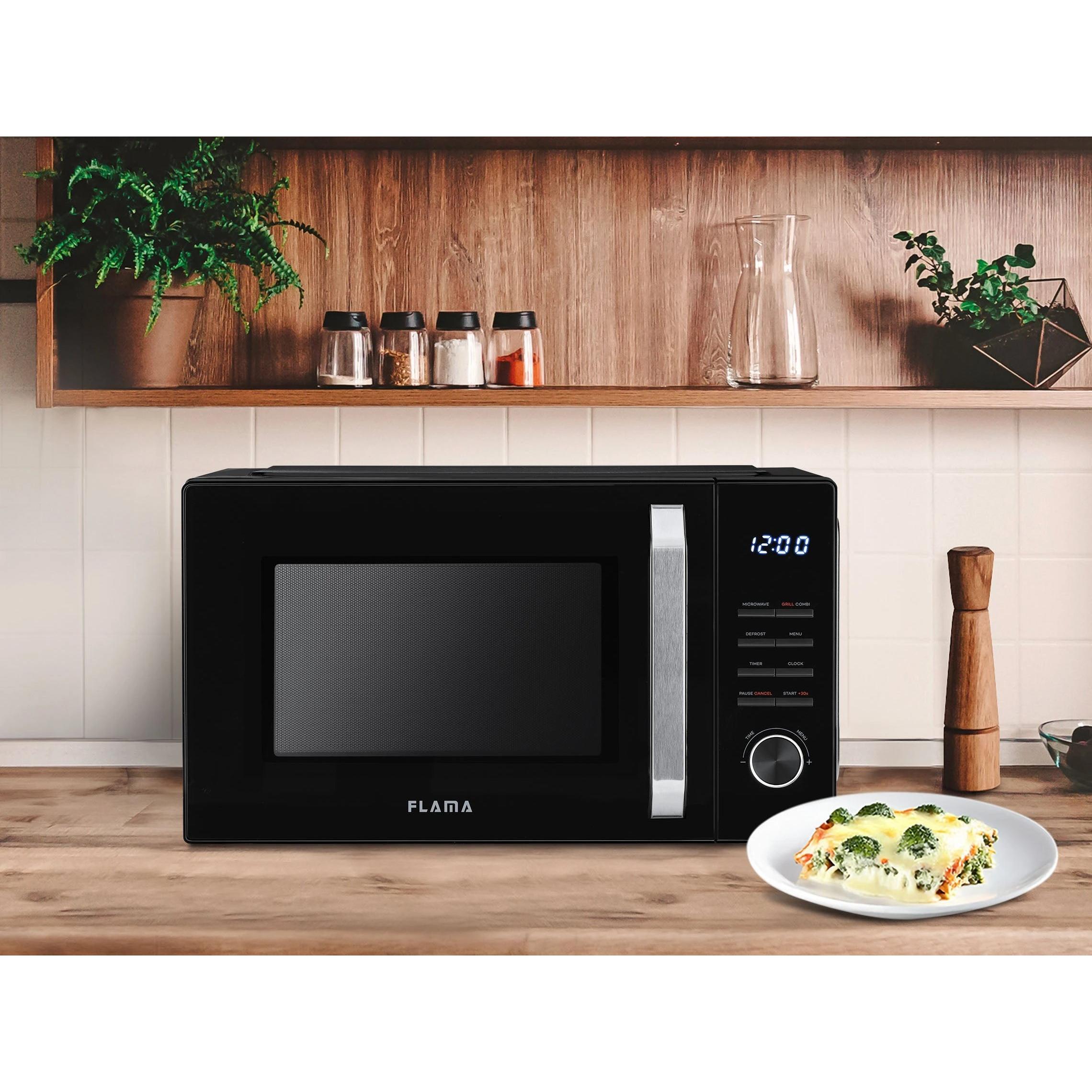 Microondas 25L 900W Flama 1862FL con Grill 1000W Negro