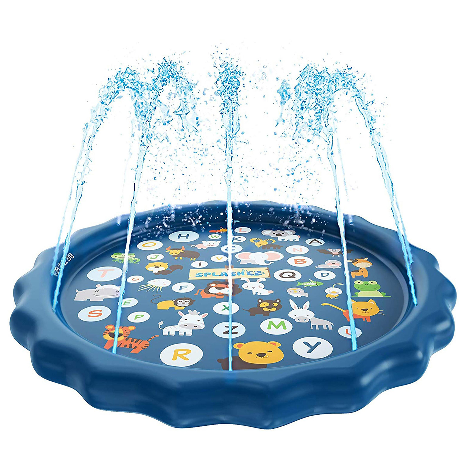 DAM. Splash Pad. Juguete inflable con aspersor de agua para jugar. 170cm de diámetro. Diseño animalitos. 170x170x9cm.