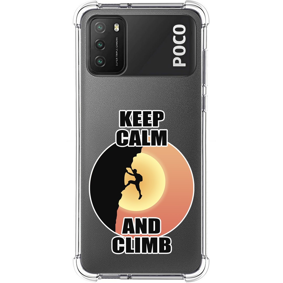 Tumundosmartphone Funda Silicona Antigolpes para Xiaomi POCO M3 / Redmi 9T diseño Hombre Escalada Dibujos