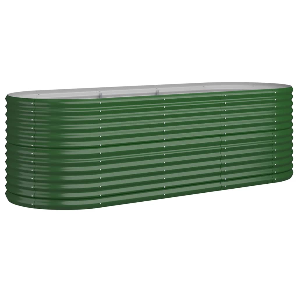 vidaXL Jardinera arriate acero recubrimiento polvo 224x80x68 cm Color Verde,  Gris,  Marrón y mas