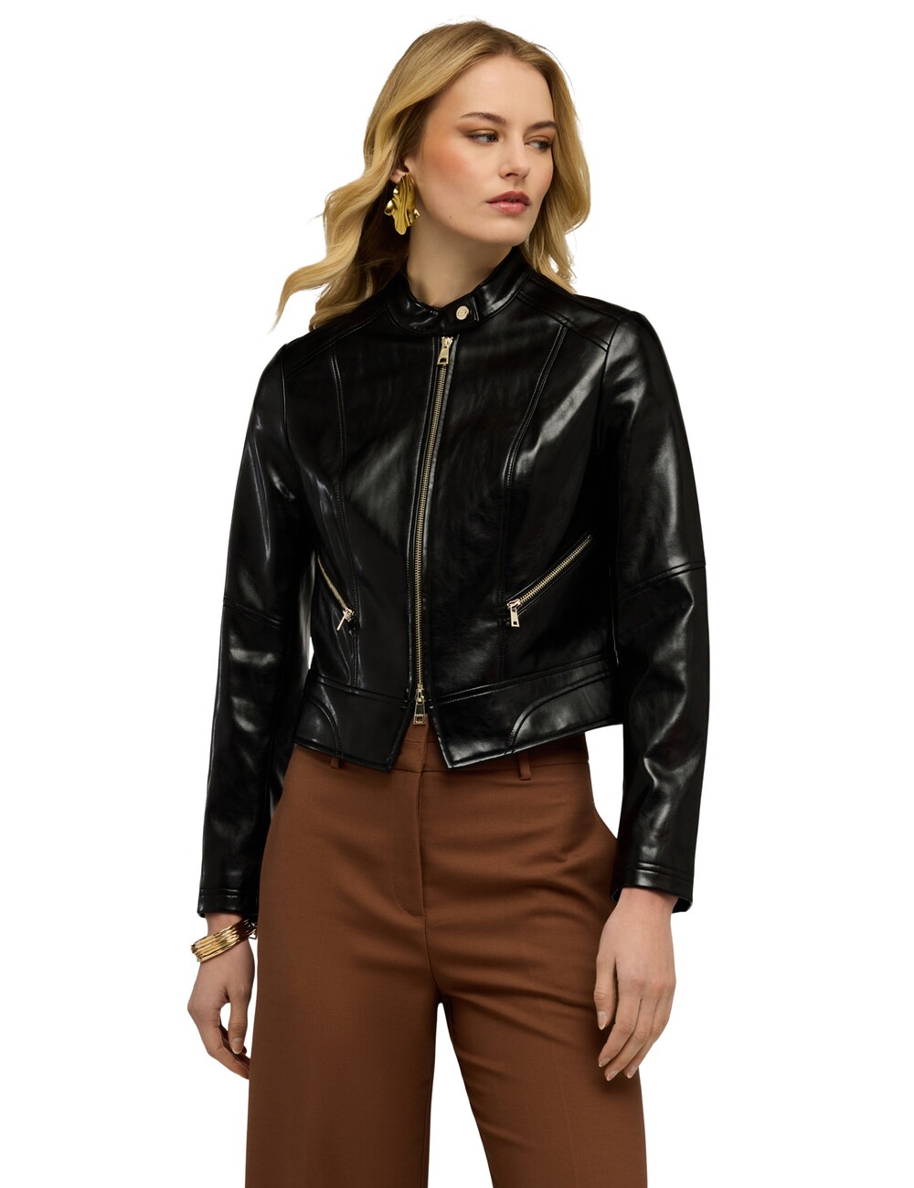 Motivi - Chaqueta con cremallera y cuello mao