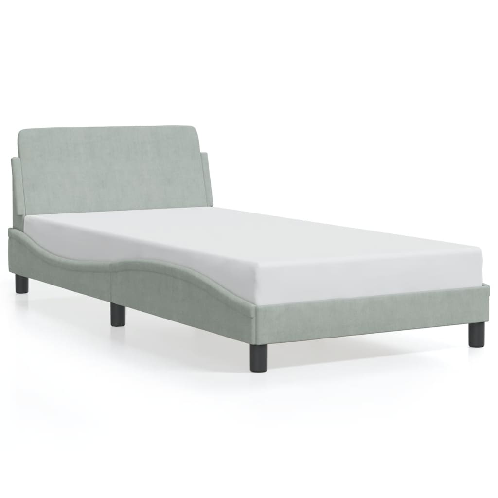 vidaXL Estructura de cama Dover terciopelo gris claro 100x200 cm