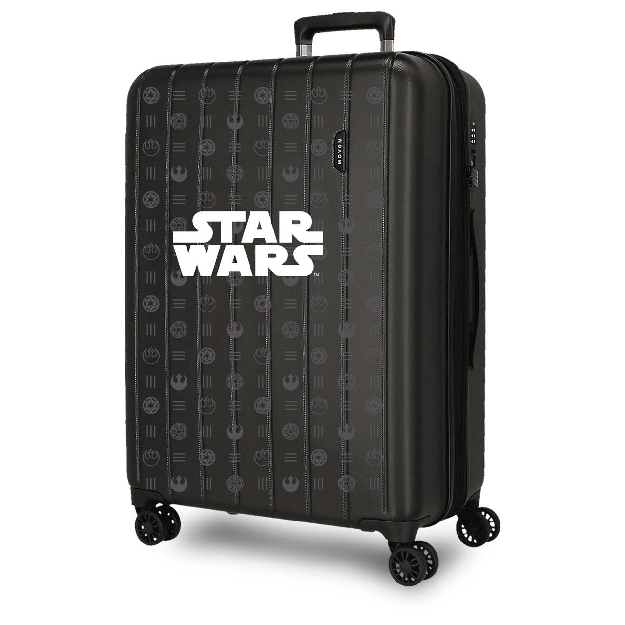 Maleta Mediana Star Wars de 84,24L con ABS Resistente, 4 Ruedas Multidireccionales y Cierre TSA, Expandible para Viajes Cómodos