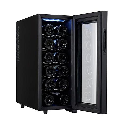 Adler AD 8083 enfriador de vino Nevera de vino termoeléctrico Independiente Negro 12 botella(s)