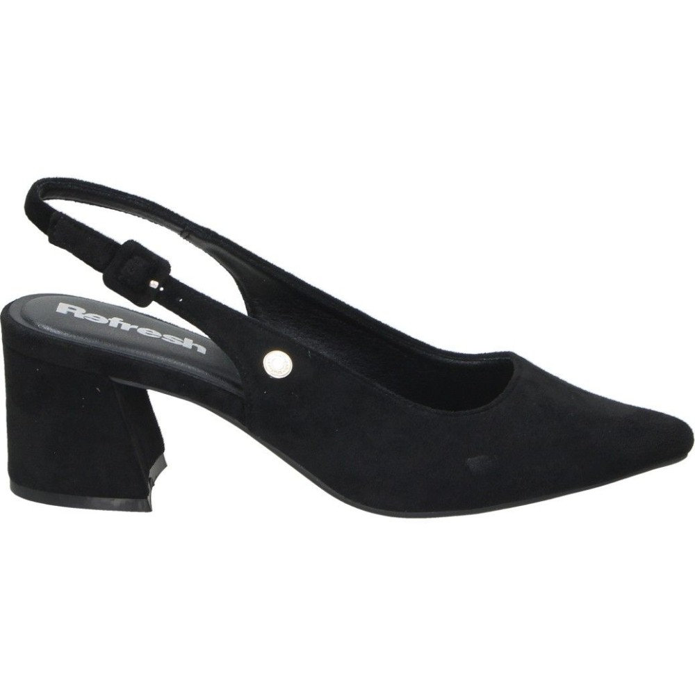 REFRESH | Zapato de Tacón Refresh para Mujer – Zapatos Elegantes en Color Negro – Zapato de Salón con Hebilla – Tacón Medio y Cómodo – Estilosos – Fiesta – Evento – Destalonado – Modelo 175087