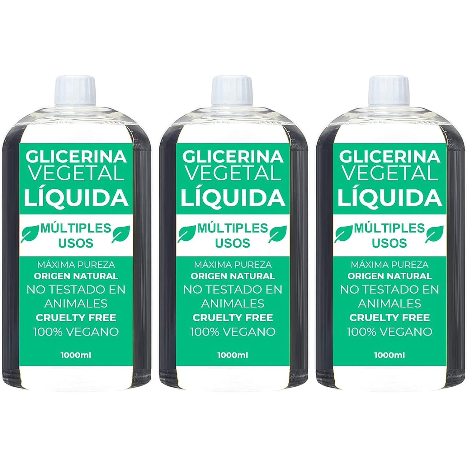 Glicerina Vegetal Liquida 1L, Alta Pureza, Hidratante y Humectante