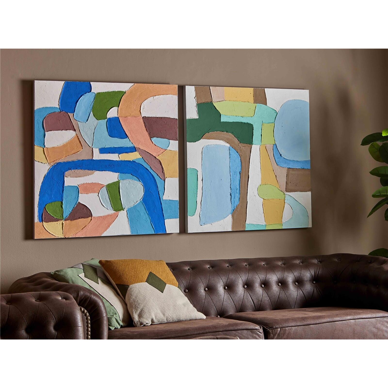 Oleo abstr. colorido 80x80 cms. s/2 80x3x80 cms. El mejor complemento para tu hogar.