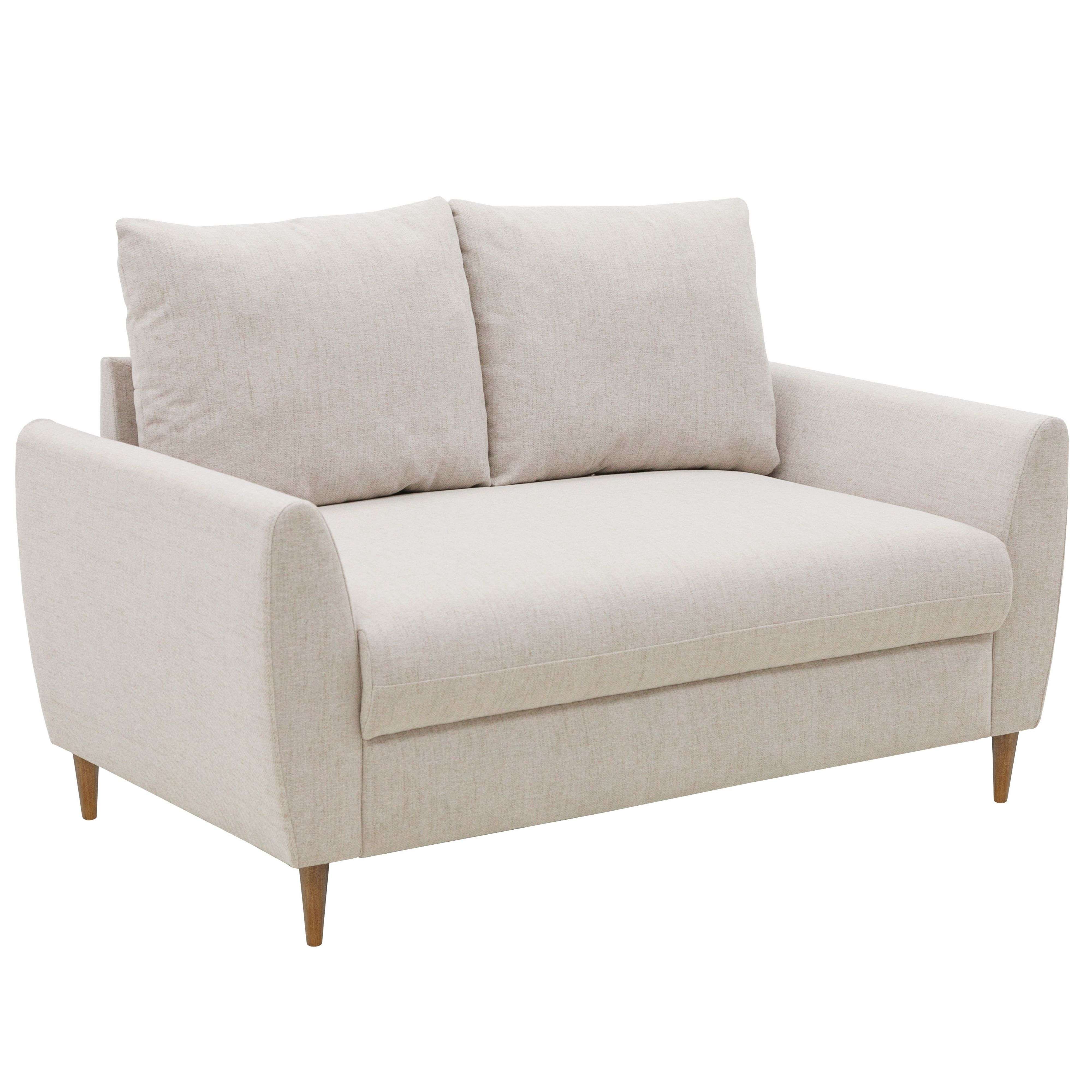 Miroytengo Sofá de 2 o 3 Plazas Mave Salón Comedor Estilo Contemporáneo en Color Gris o Beige con Patas de Madera 145 cm