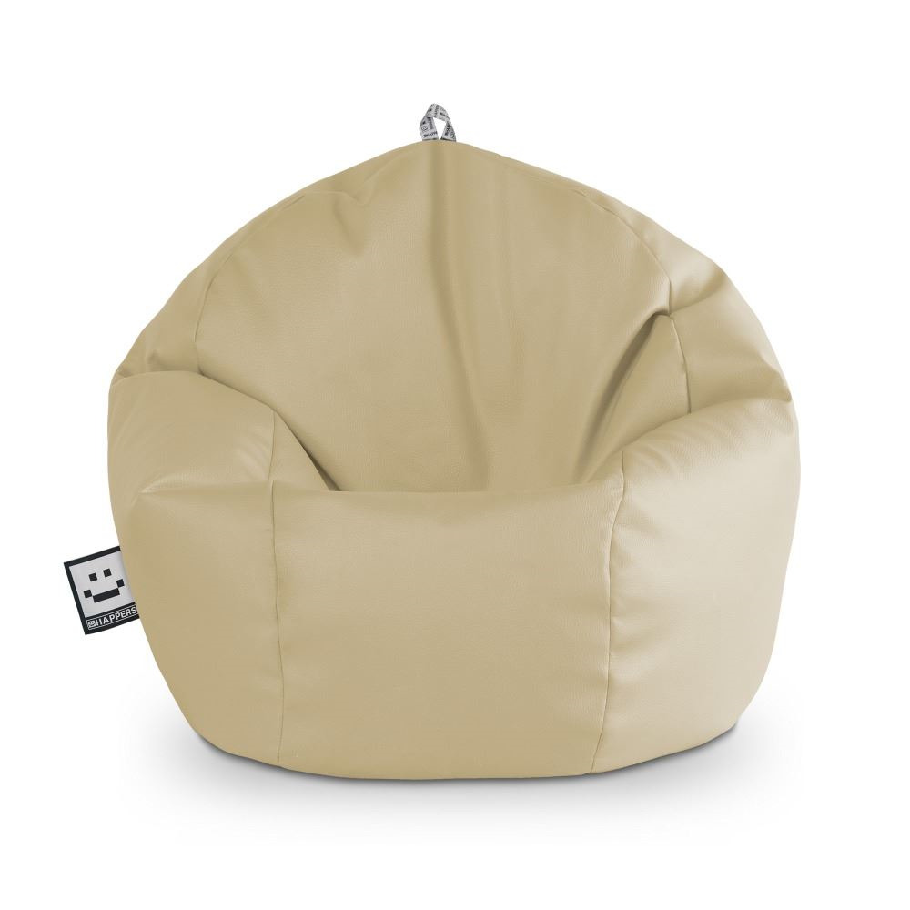 Puff Pelota Polipiel Beige HAPPERS - Cómodo, ligero y resistente. Make it Happers®