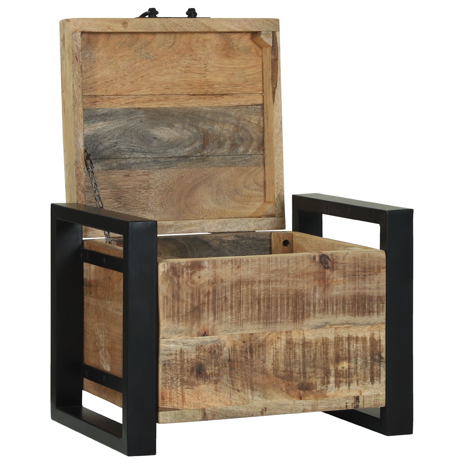 Cajas de almacenamiento vidaXL 40x30x30cm de Madera maciza de Mango y Metal