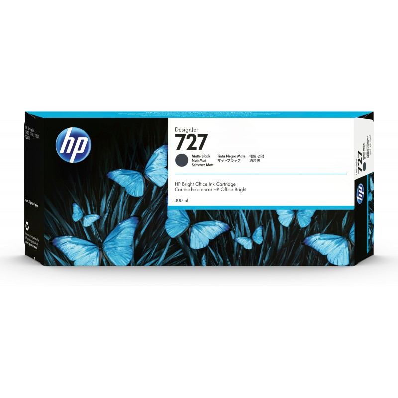 HP - Cartucho de tinta DesignJet 727 negro mate de 300 ml C1Q12A