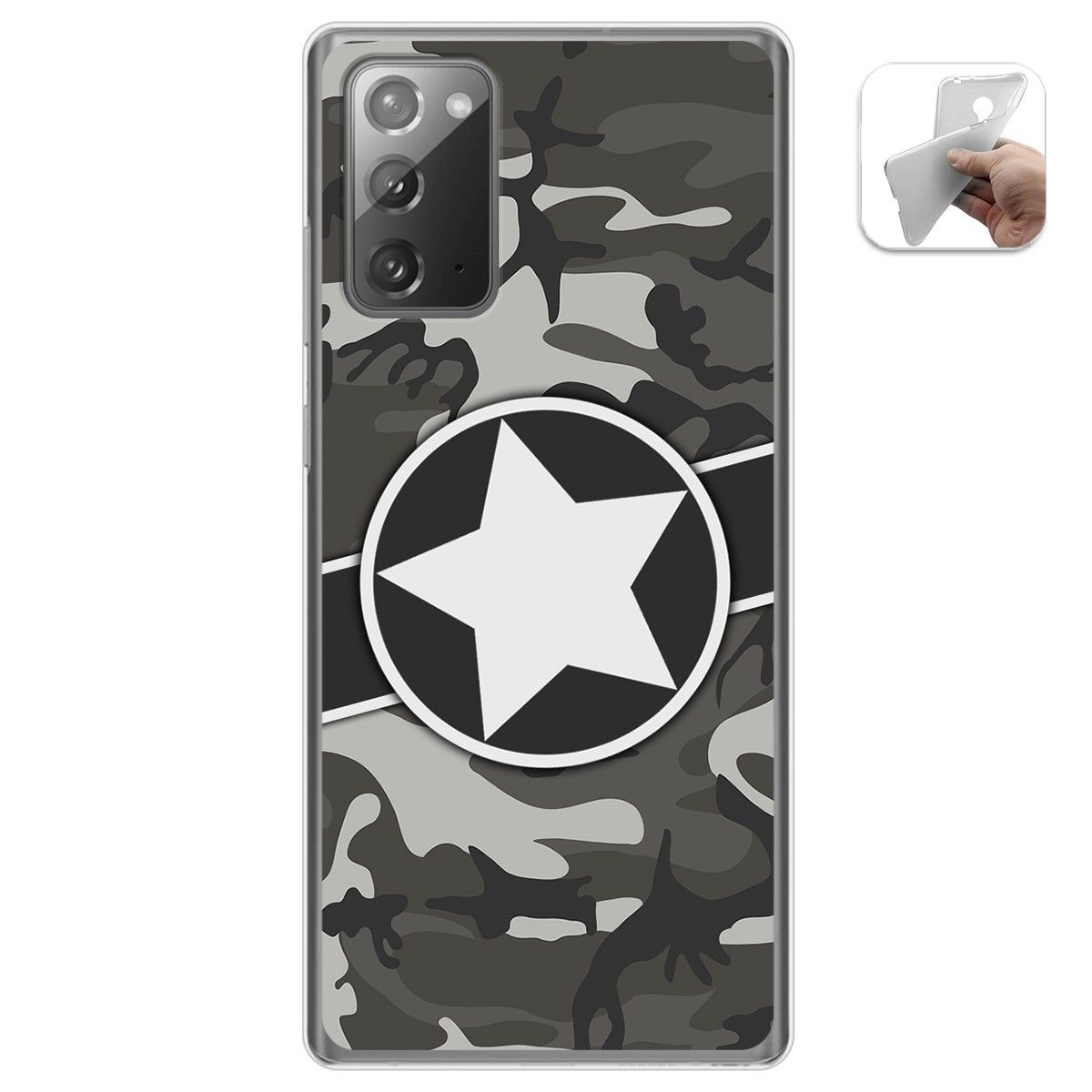 Tumundosmartphone Funda Gel Tpu para Samsung Galaxy Note 20 diseño Camuflaje 02 Dibujos