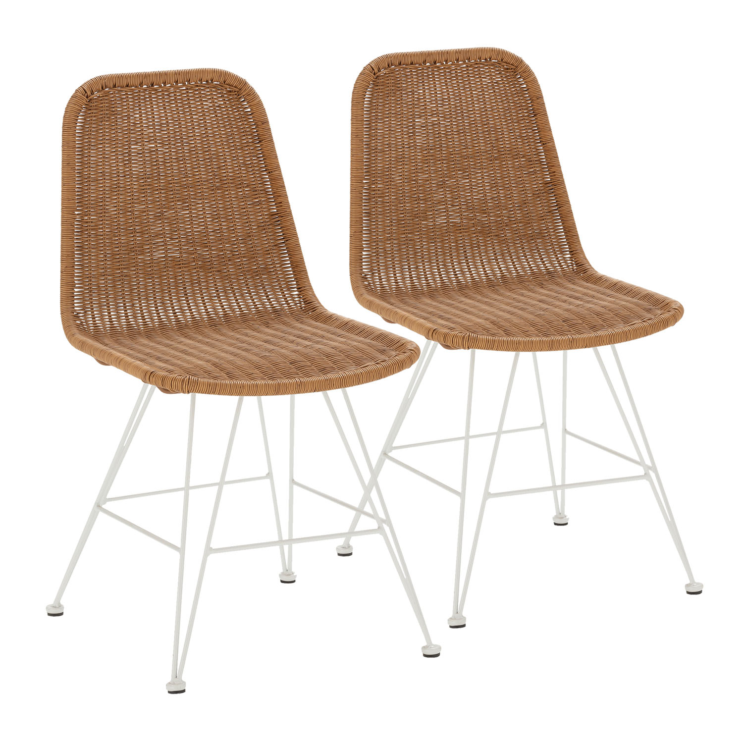 VS Venta-Stock Pack 2 sillas de comedor o jardín Beth Ratan/Blanco