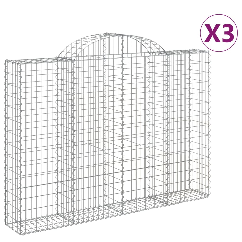 Cestas de Gaviones Vidaxl Forma de Arco Hierro 200 X 30 X 40/60 Cm