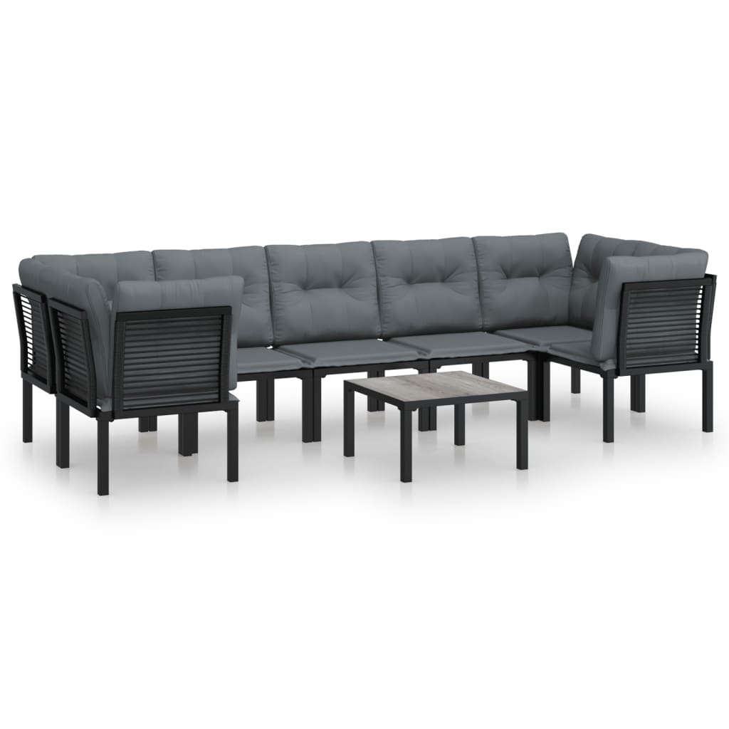 vidaXL Juego de muebles de jardín 8 pzas ratán sintético negro y gris