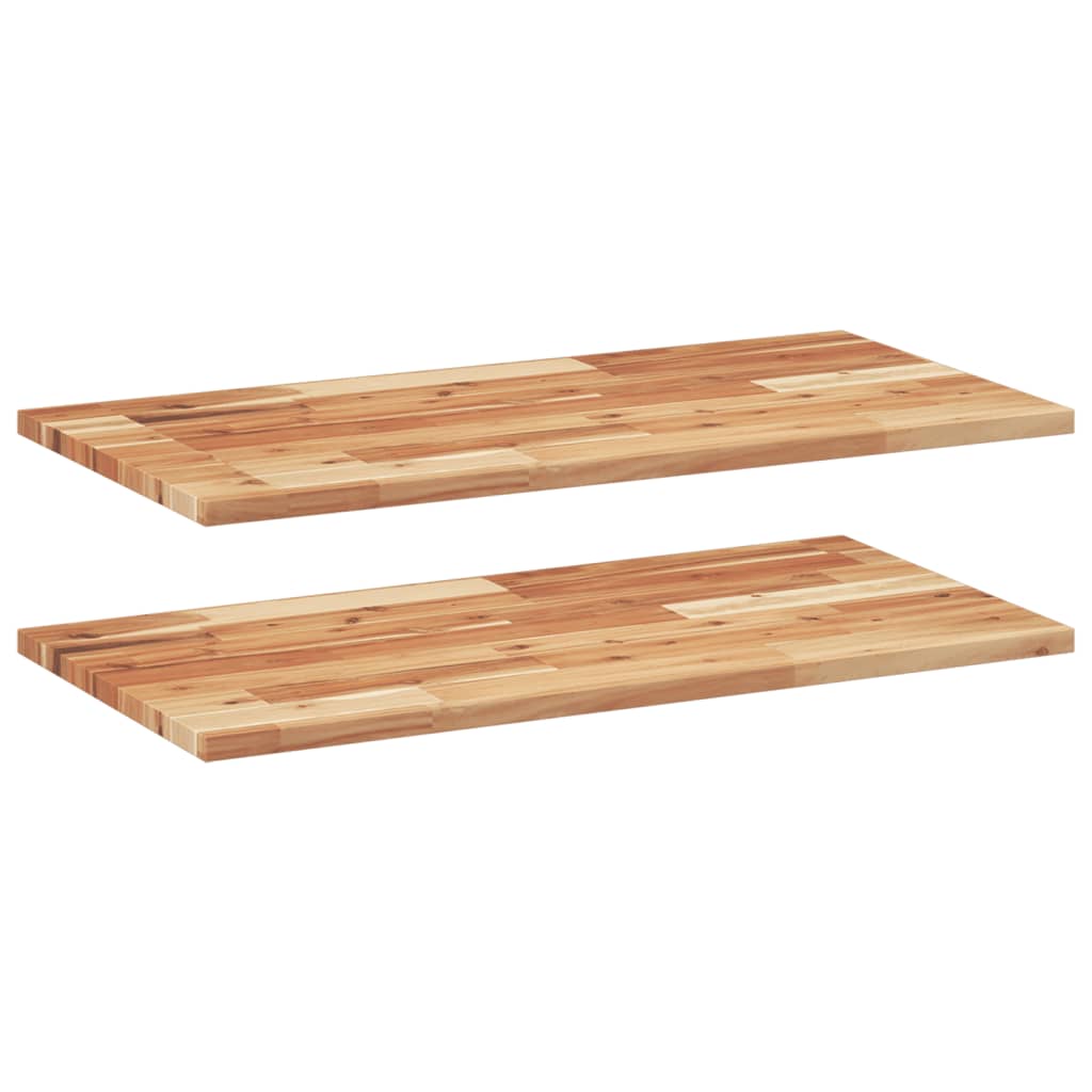 Vidaxl Estantes Flotantes 2 Uds Madera Acacia Sin Tratar 100x40x2 Cm - Marrón