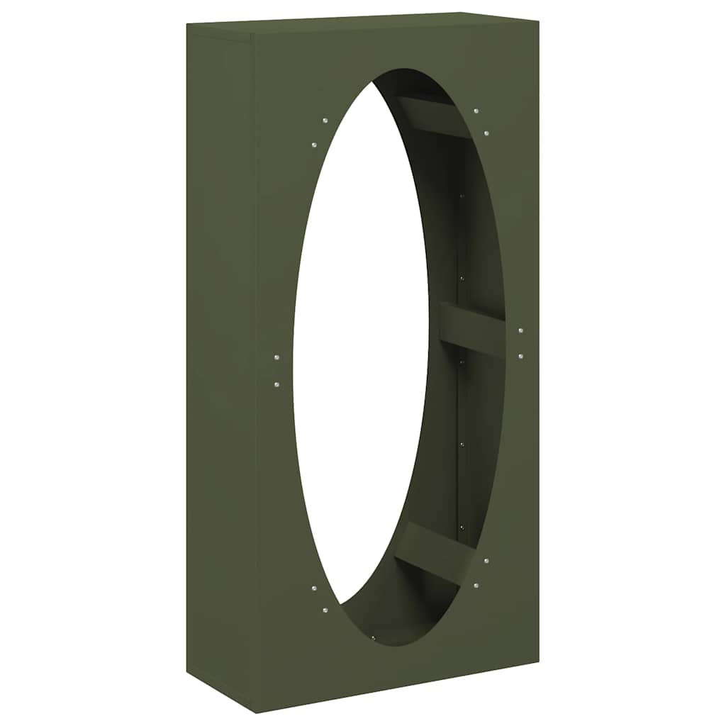 vidaXL Leñero 50x23x100 cm Acero laminado en frío en color Negro/Antracita/Verde oliva y más