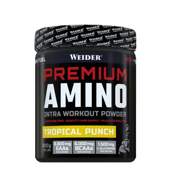 Weider Premium Amino Intra Workout Powder - 800 gr Aminoácidos Esenciales y BCAAs en Polvo para Recuperación Muscular