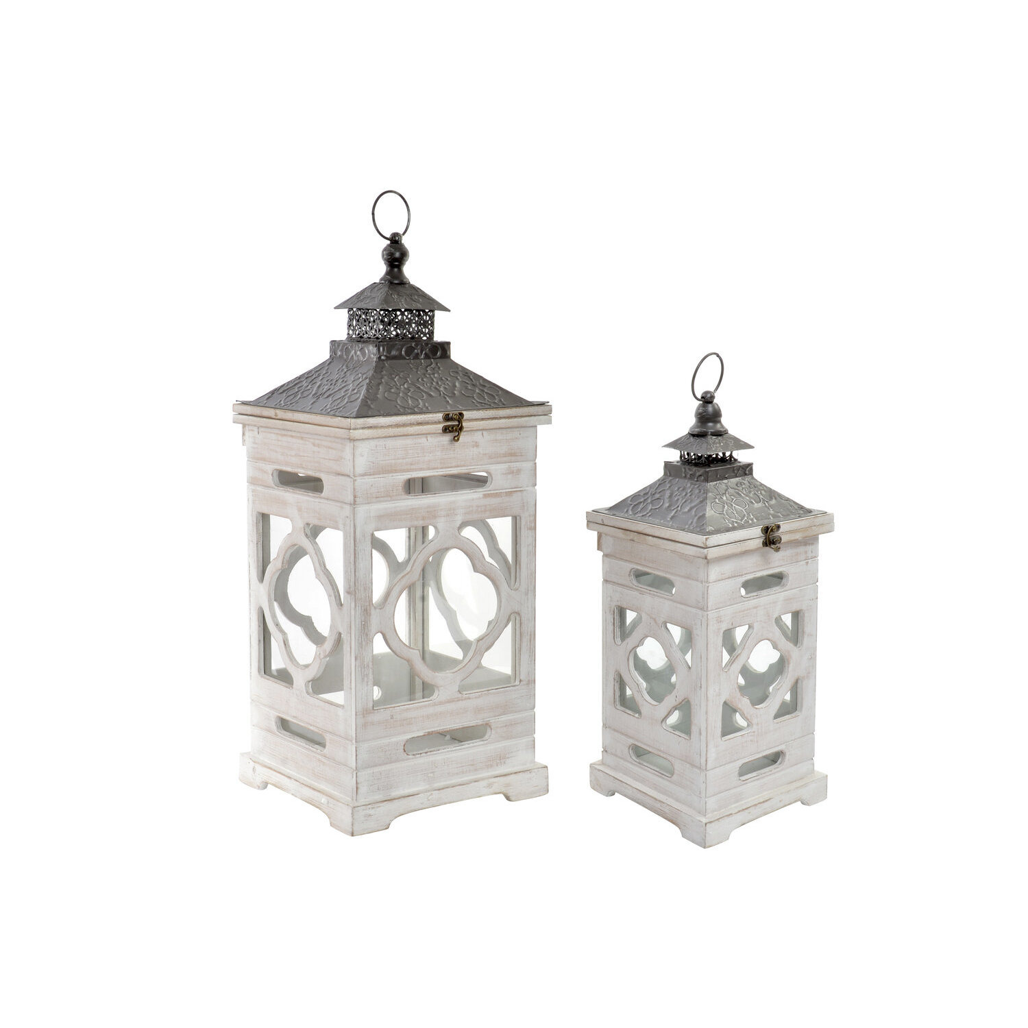 Farola set 2 abeto 26x26x66 farola set 2 cristal , La mejor decoración para tu hogar.