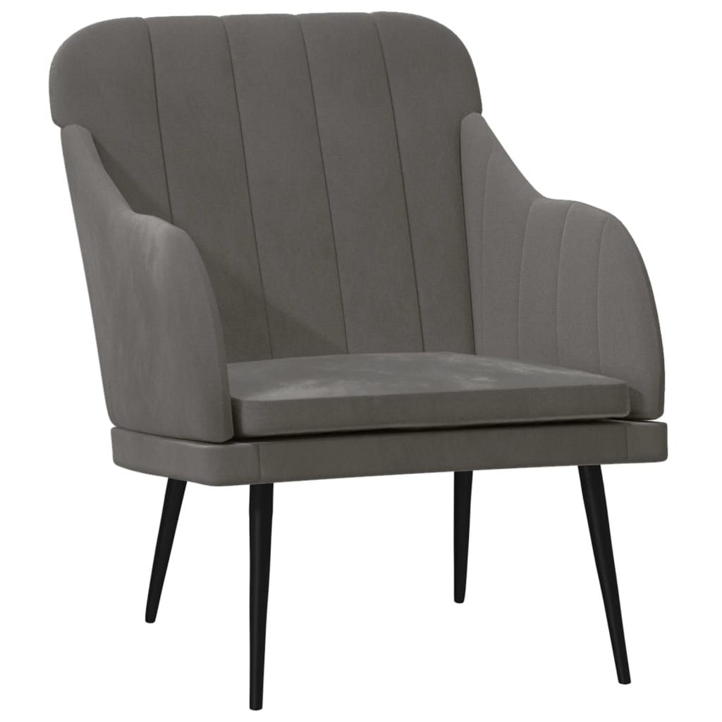 Vidaxl Sillón de Terciopelo 63x76x80 Cm Gris Claro