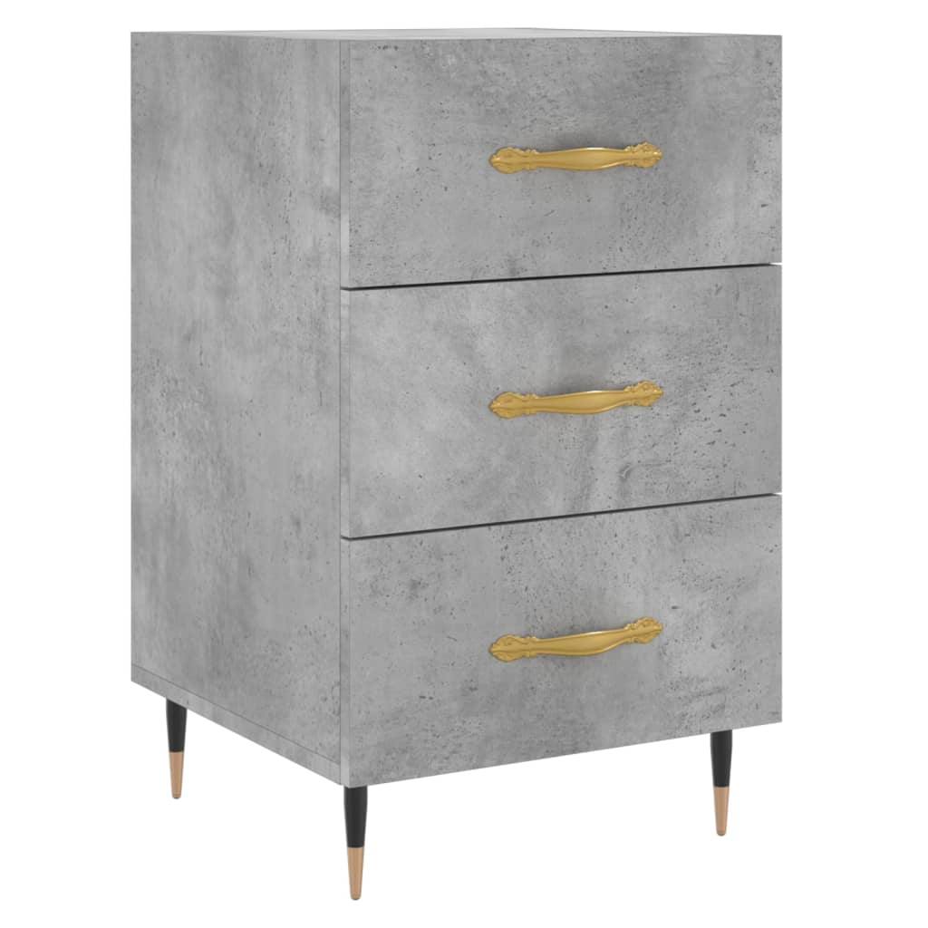 Vidaxl Mesita de Noche Madera de Ingeniería 40x40x66 Cm Blanco Brillante Roble Sonoma Gris Hormigón
