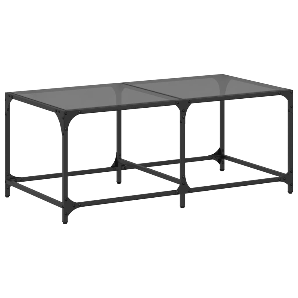 Vidaxl Mesa de Centro de Vidrio y Acero 98,5x50x40 Cm