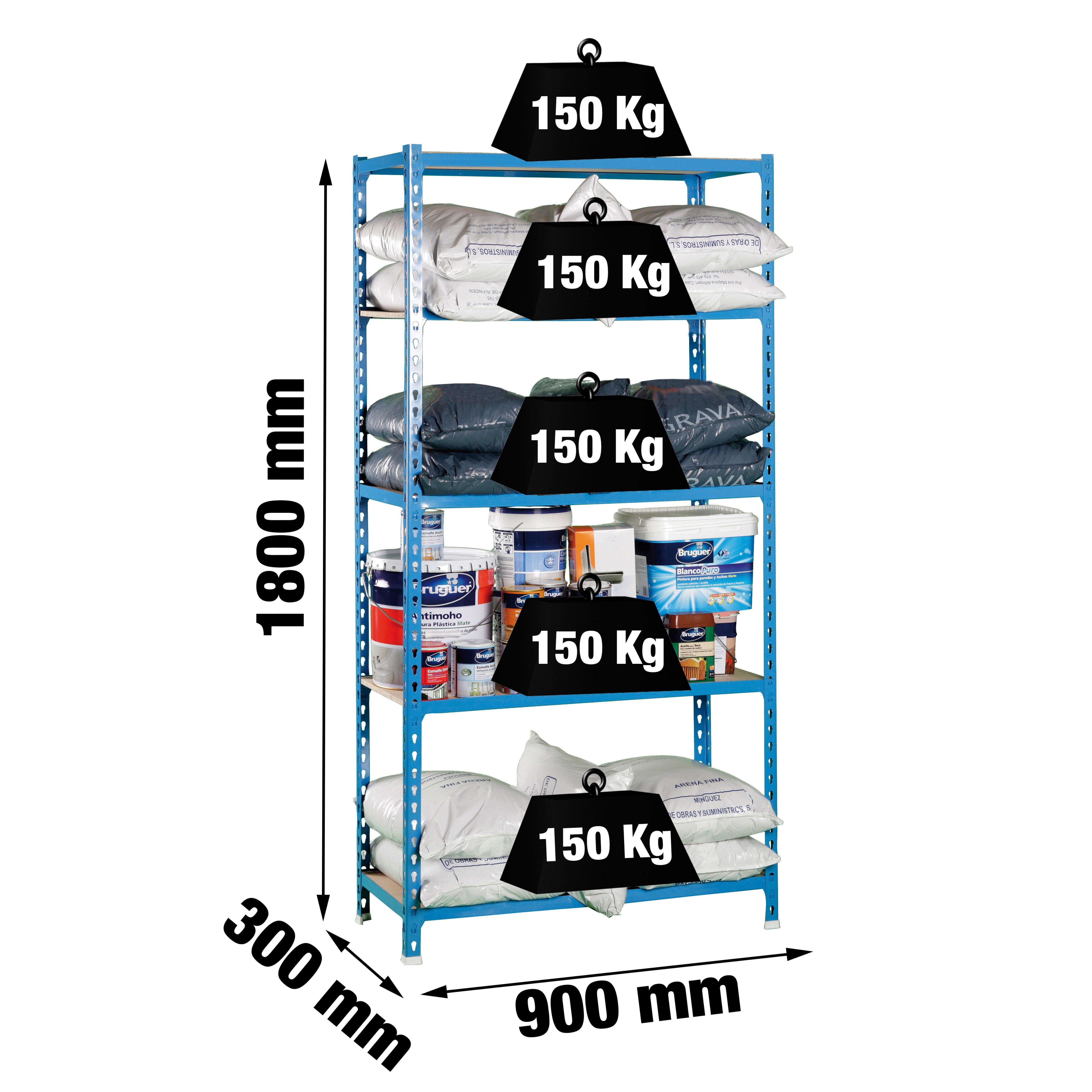 Estantería SIMONRACK SIMONRACK SimonrackMaderclick 5/300 azul/madera