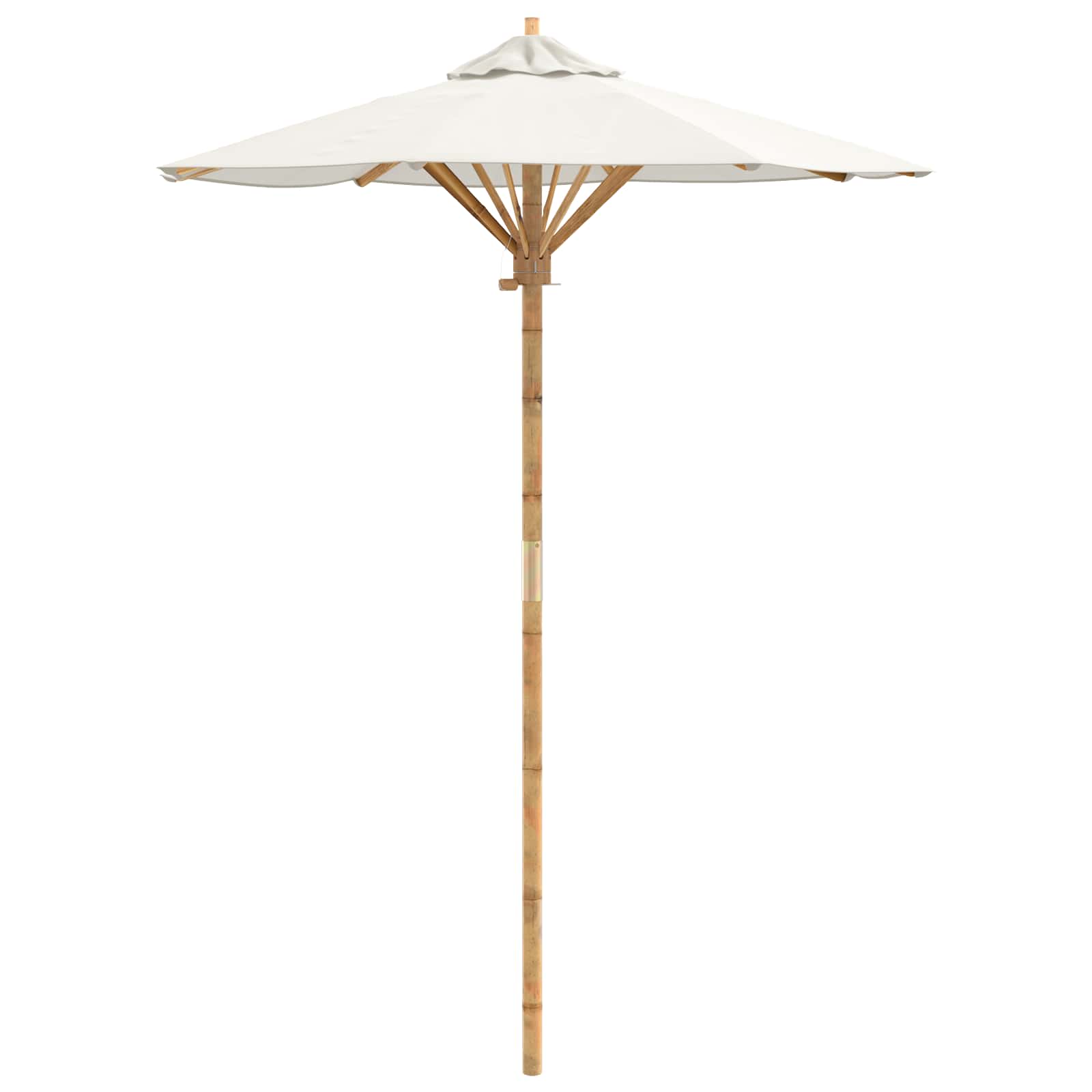 vidaXL Sombrilla de jardín Crema Ø 270 x 260 cm Bambú
