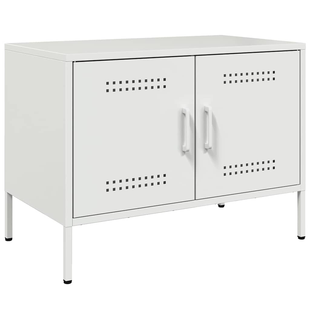 vidaXL Mueble de TV de acero blanco 68x39x50,5 cm