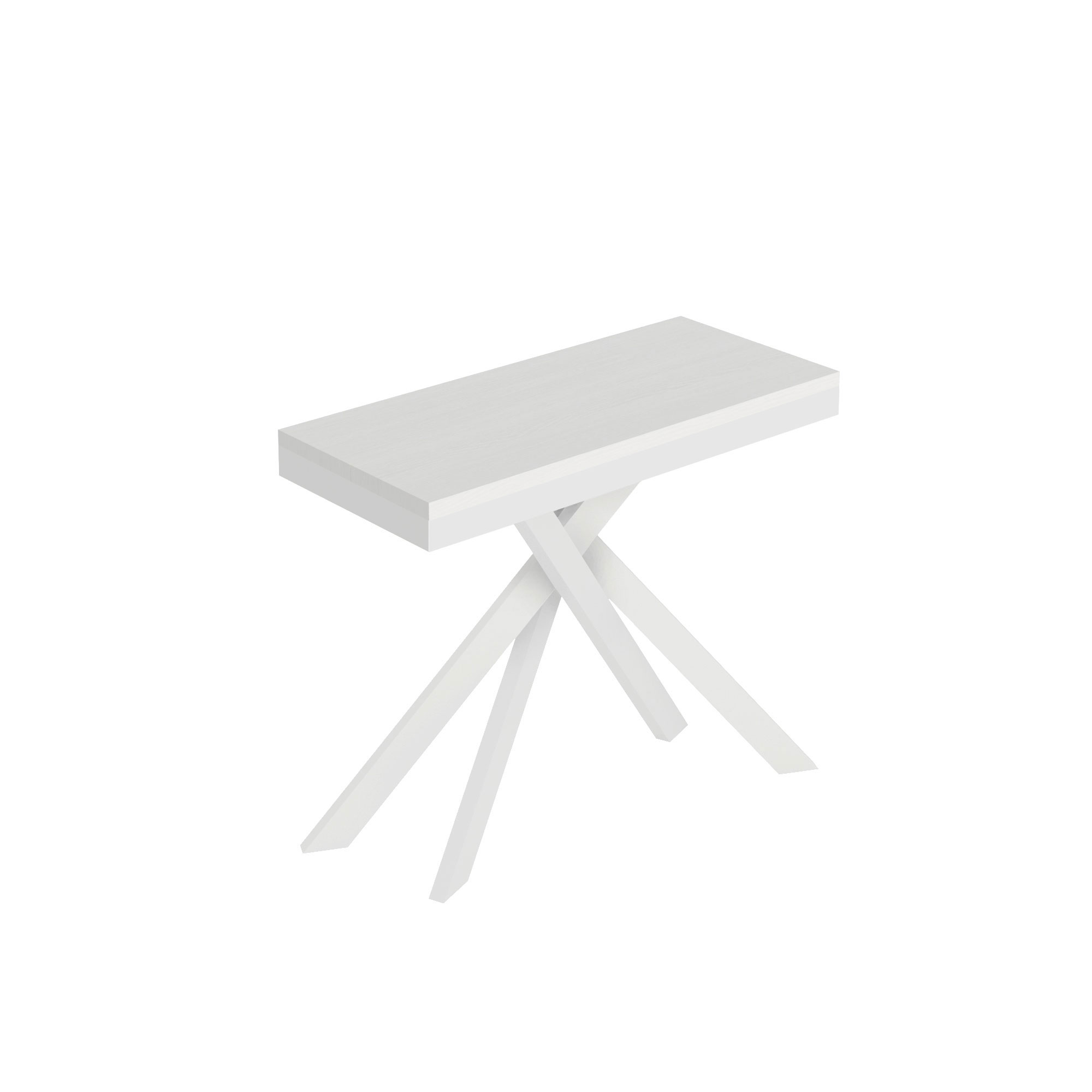 Consola extensible 90x40/196 cm Saki Small Evolution blanco ceniza estructura blanca - Itamoby
