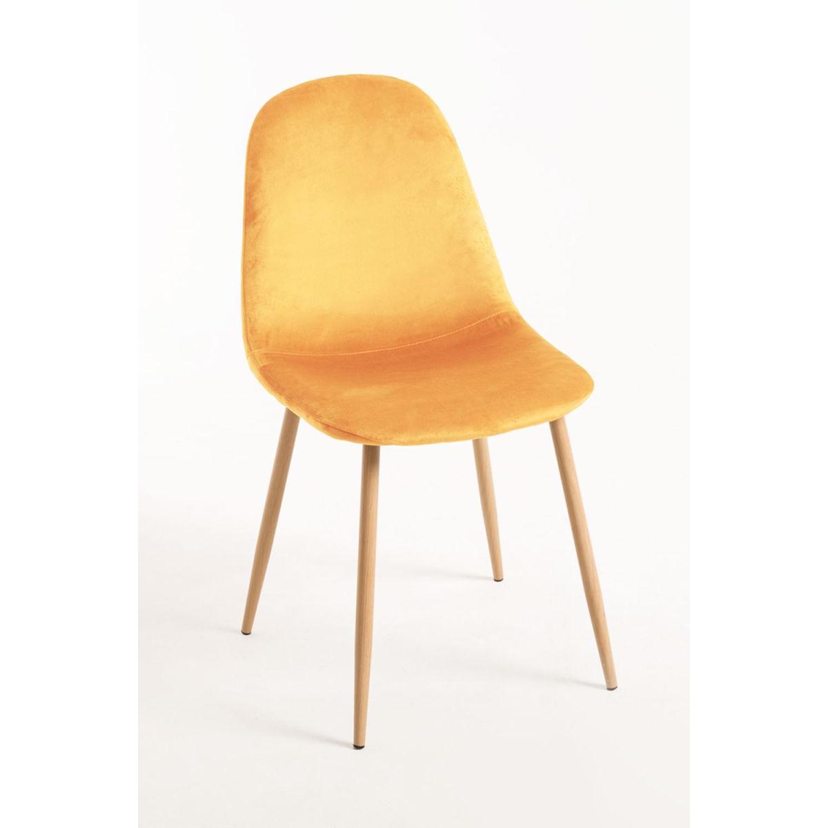 Regalos Miguel - Packs Sillas Comedor - Pack 4 Sillas Teok Terciopelo - Amarillo