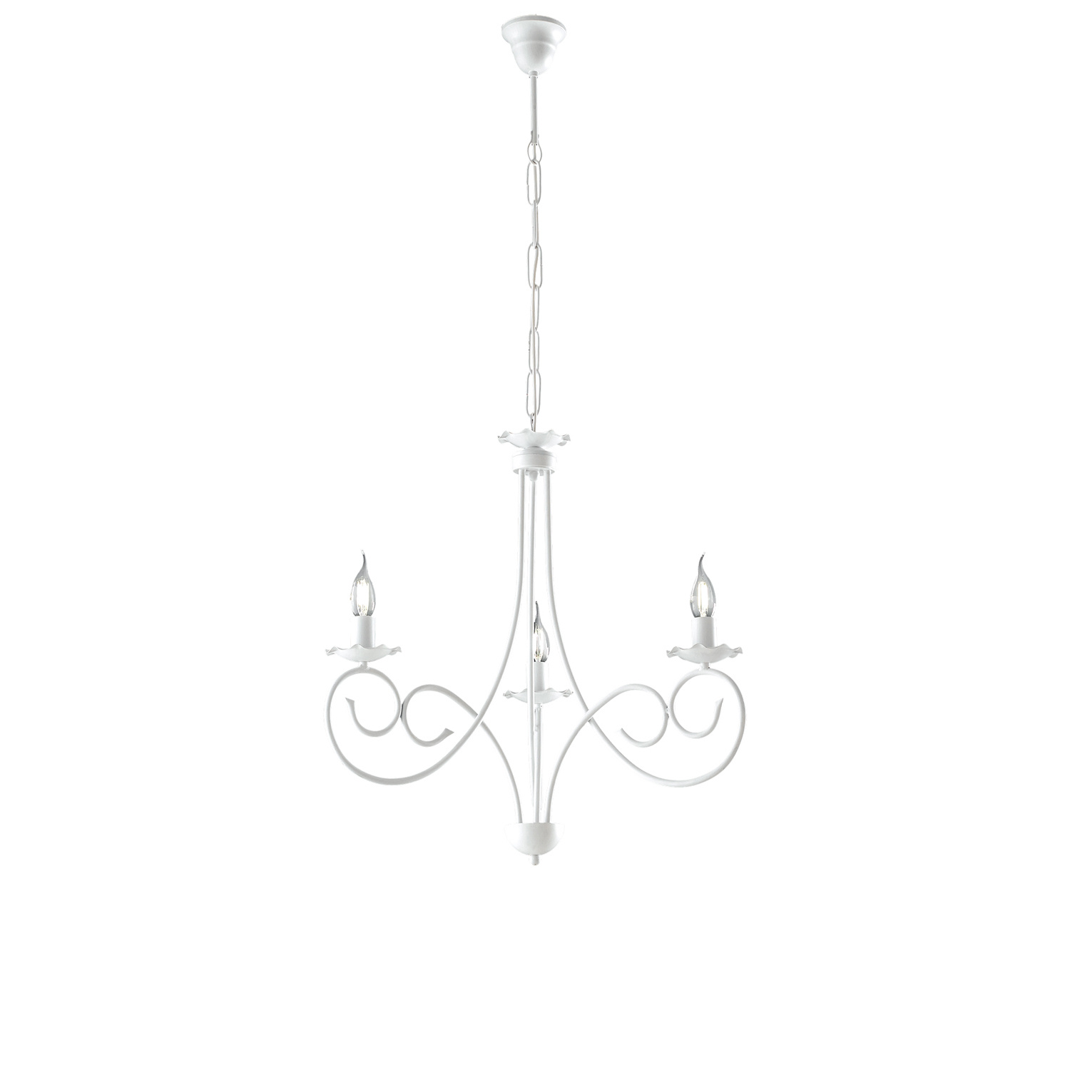 Candelabro Provenzal Candelabro Alma 3 Luces Blanco Hierro Blanco Shabby