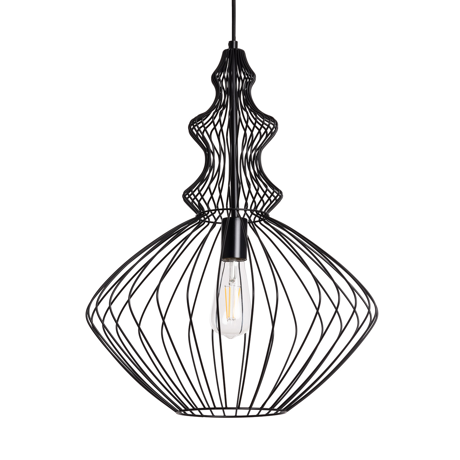 Ledkia Lámpara Colgante Kelsie Metal Negro Mate Diseño Industrial