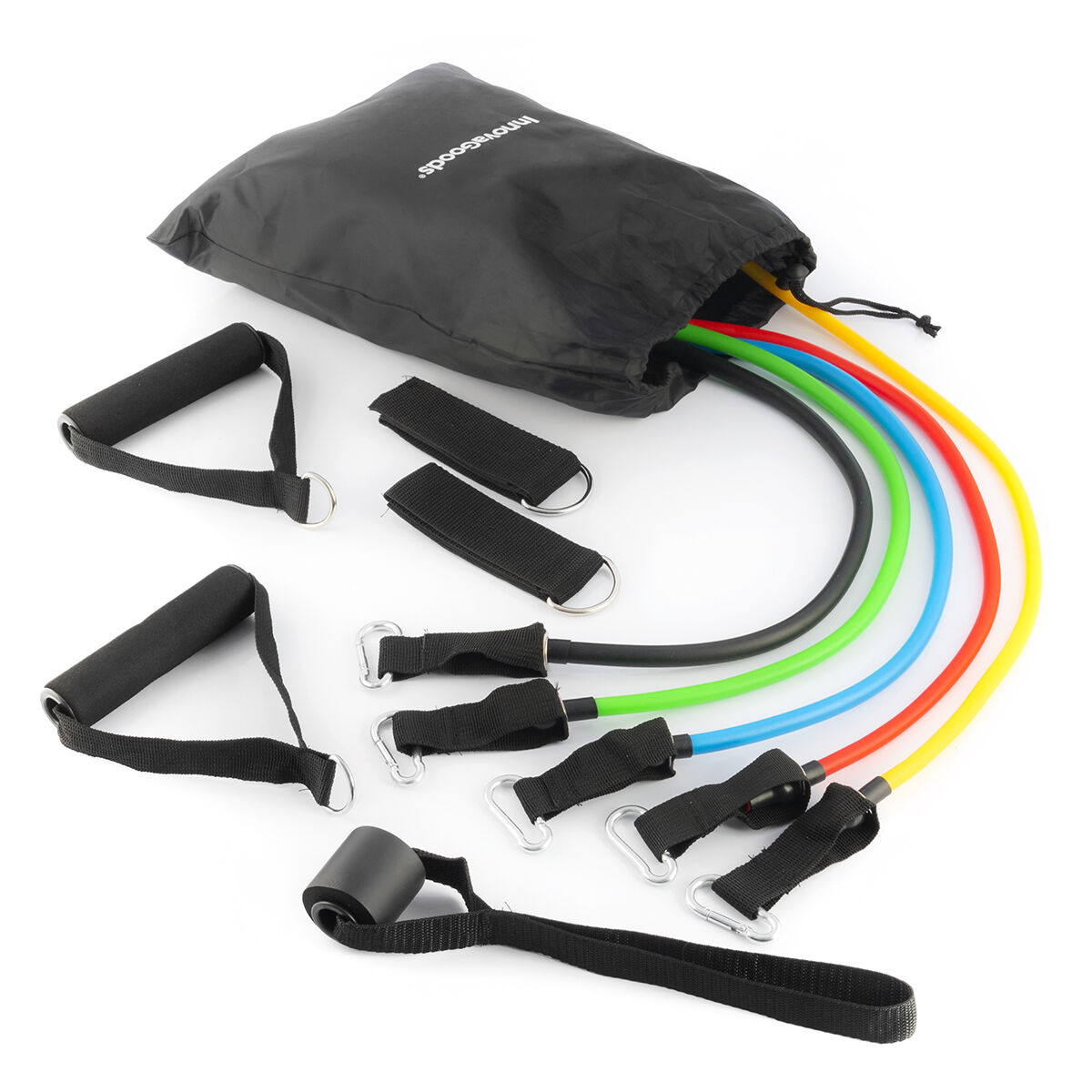 Resistance bands set with accessories and exercise guide rebainer innovagoods 5 units