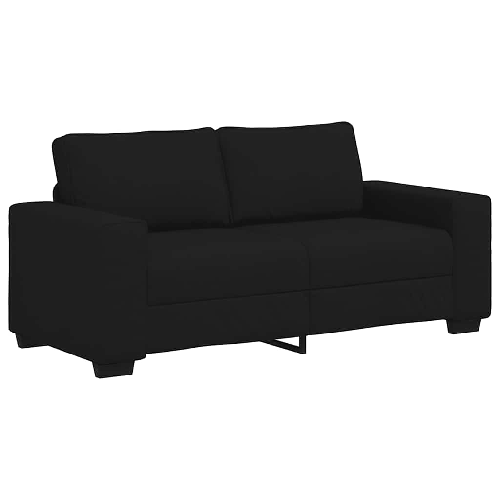 vidaXL Sofá 2 plazas Tela Negro 180x77x82 cm
