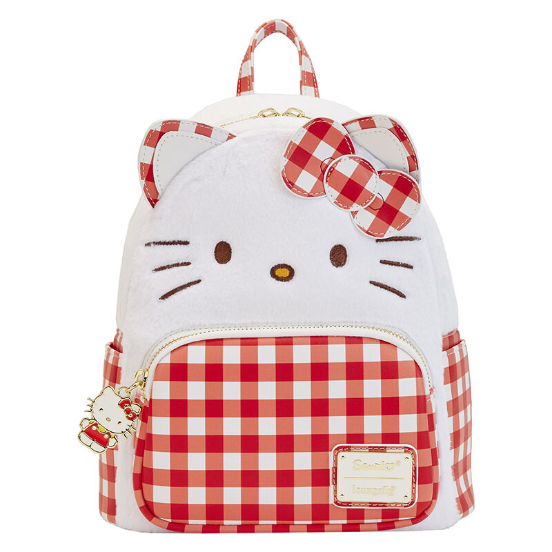 Loungefly Sanrio Hello Kitty Gingham - Bolso de hombro con doble correa, Multi