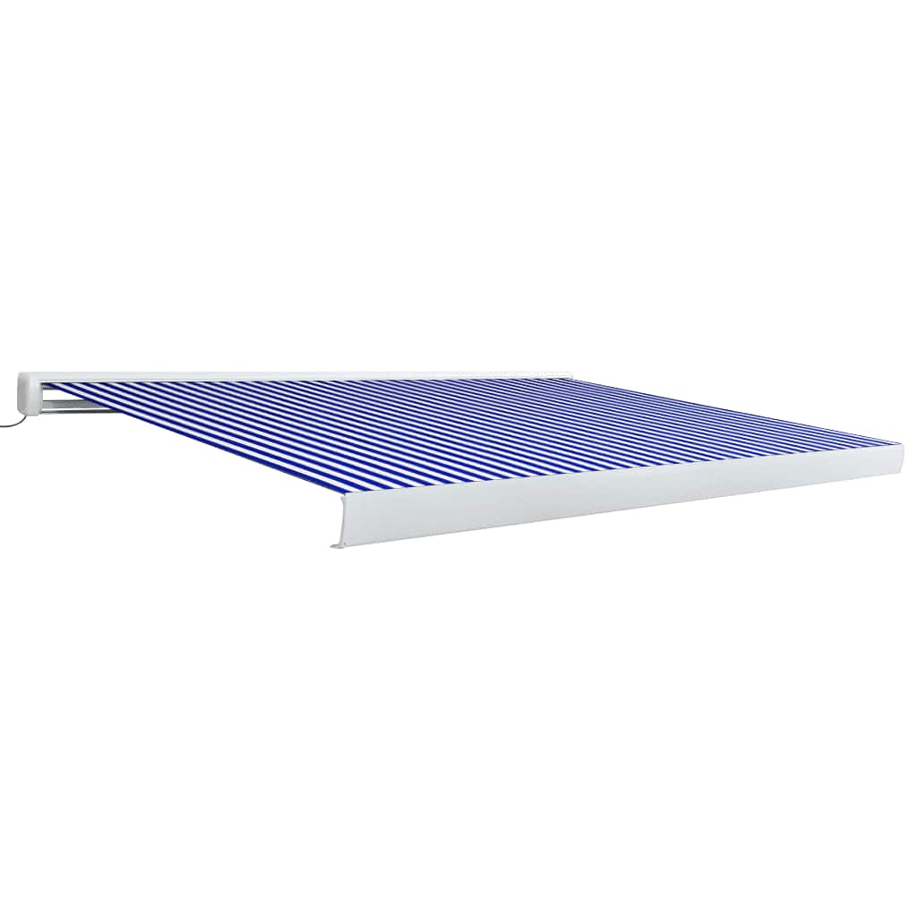 vidaXL Toldo de carrete motorizado azul y blanco 400x300 cm